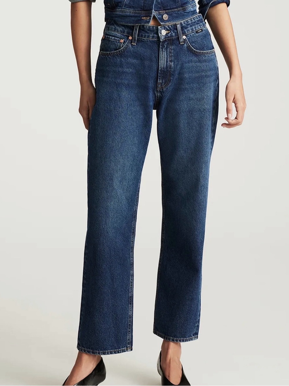 Mavi Straight Leg Jeans in Deep Blue Wash